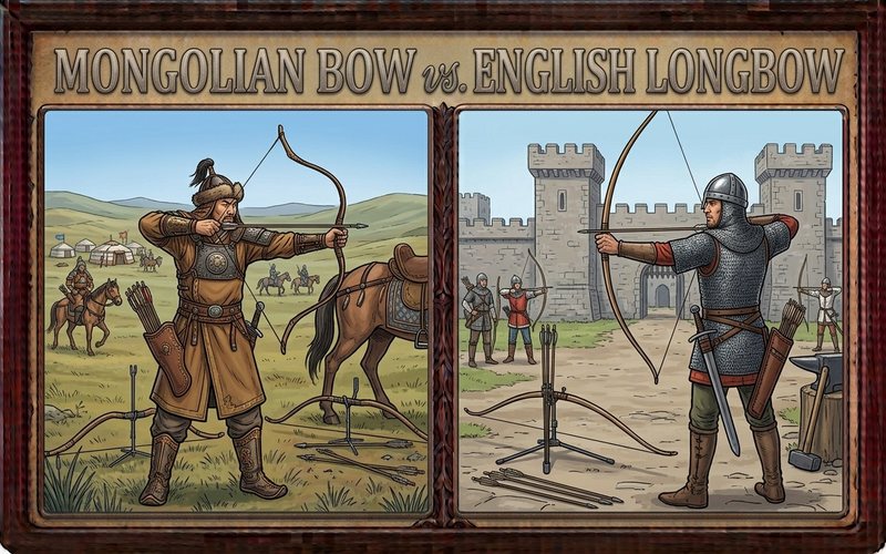 mongolian bow vs english longbow physics ballistics biomechanics comparison archeryera